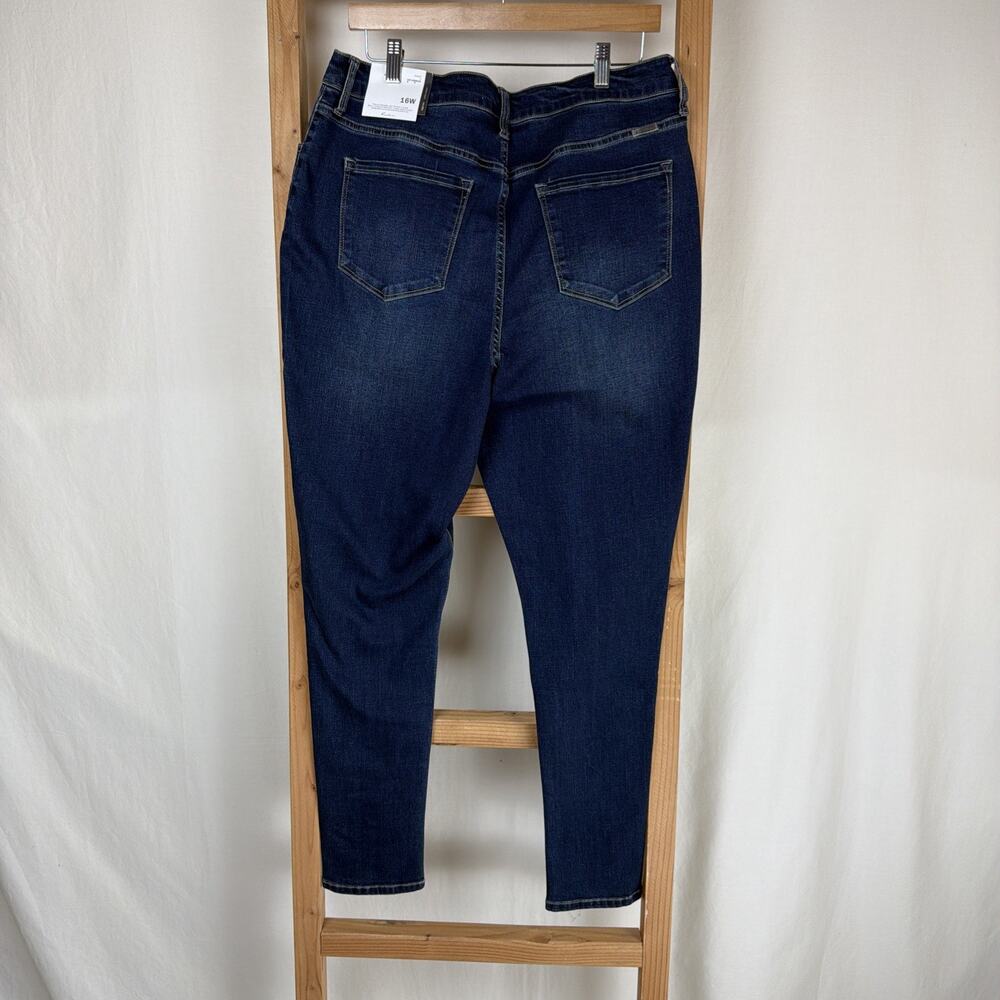 NWT Kancan Blue Plain Skinny Stretch PLUS Jeans 16W #0794 - Picture 3 of 5